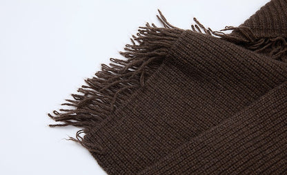 ZHUCHONGYUN  Fringe Loose Drop Shoulder Pit Strip Knitted Jacket--YAKI.