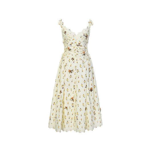 FAME pastoral print beaded floral slip dress - OLIVIA