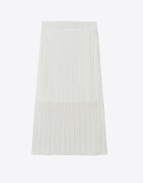 COMME MOI  women's cut-out raw edge knitted straight skirt - NAOMI.