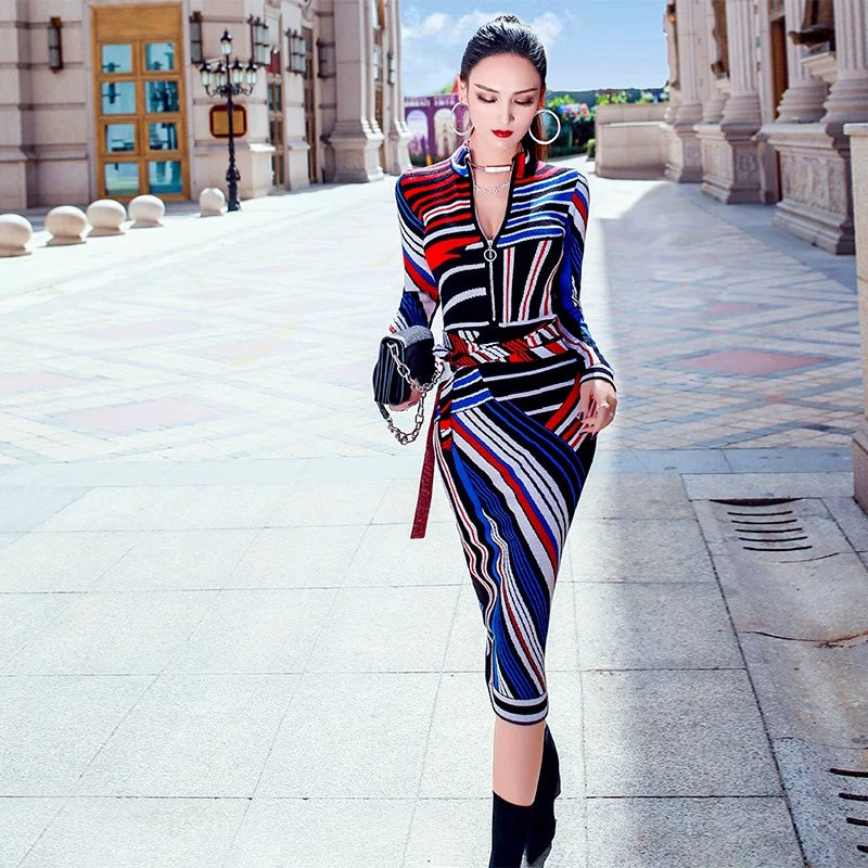 VJE waist knitted skirt with coat and coat with skirt - COMMS.