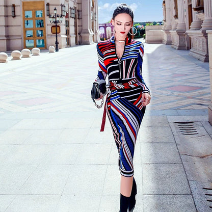 VJE waist knitted skirt with coat and coat with skirt - COMMS.