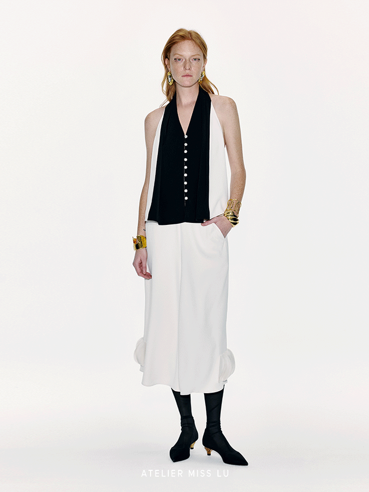 ATELIER MISS LU Backless Halterneck A-line Vest Top - SCOUT