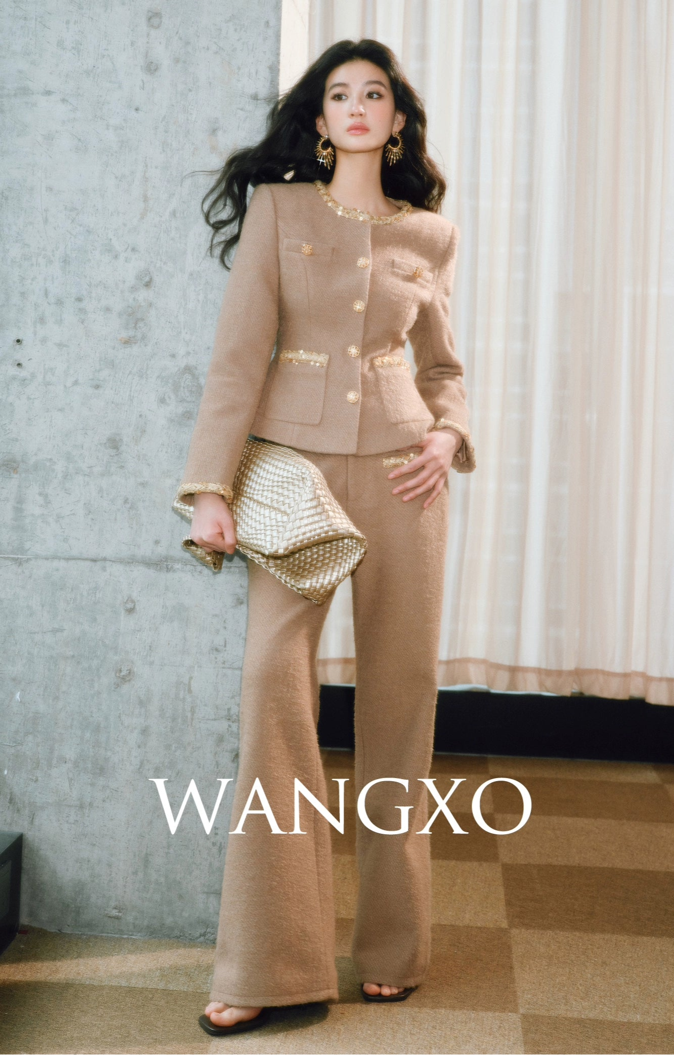 WANGXO | Milky Way Meteor Tweed Hand-Woven Two-Piece Outfit Set-NORA.