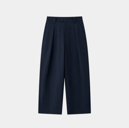 SUSHE eight-point straight banana relaxed wide-leg pants-KATY