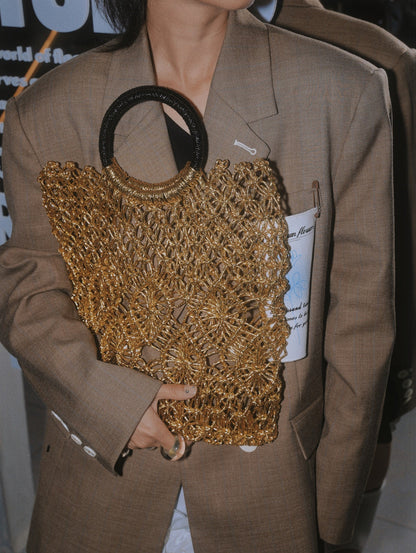IUBALLET Cut-out Metallic Crotchet Tote Bag - UPHOLD.