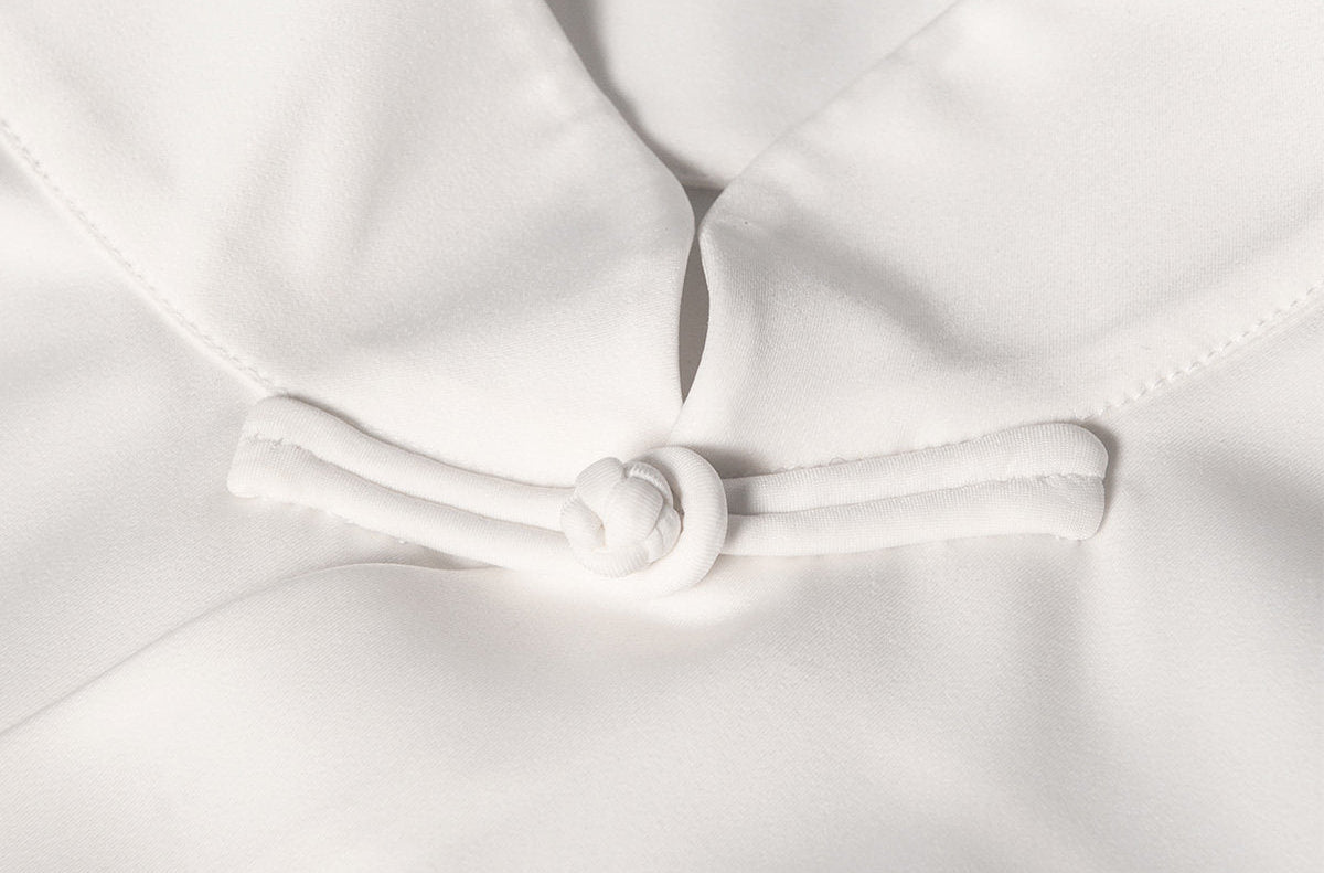 TUYUE white cool lantern cuff buckle top- SCOTT.