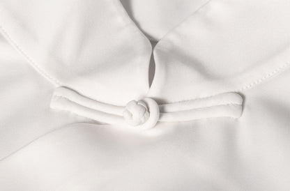 TUYUE white cool lantern cuff buckle top- SCOTT.