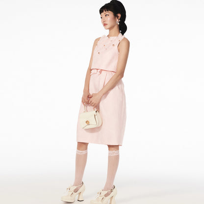 FAME bow beaded jacquard two-piece dress - RILEY