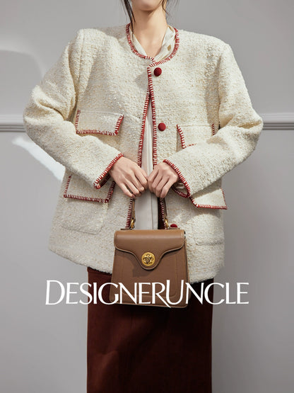 DGU|Off-white woolen jacket fragrance design jacket retro cropped top - SUDDEN.