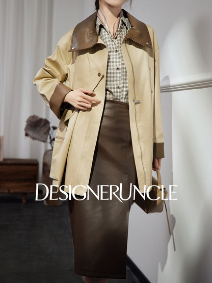 DGU "Oak" Korean trench mid-length loose British style high-end jacket - David.