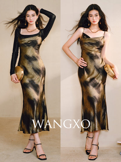 WANGXO Satin Reverie U-Neck Top & Slip Sundress Set - LUMEN.