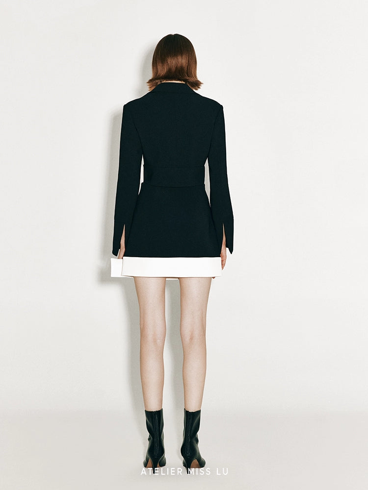 ATELIER MISS LU hem ribbon design contrast mini-A-line skirt - STEPHANIE.