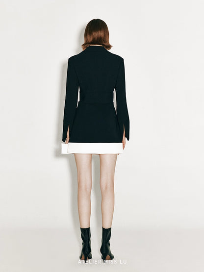 ATELIER MISS LU hem ribbon design contrast mini-A-line skirt - STEPHANIE.