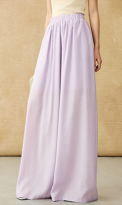 HECO Acetate High Waist Wide-leg Pants - TREY.