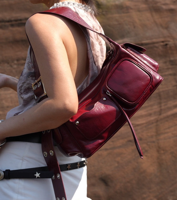 IUBALLET New Armpit Genuine Leather One Shoulder Crossbody Bag - GRIN.