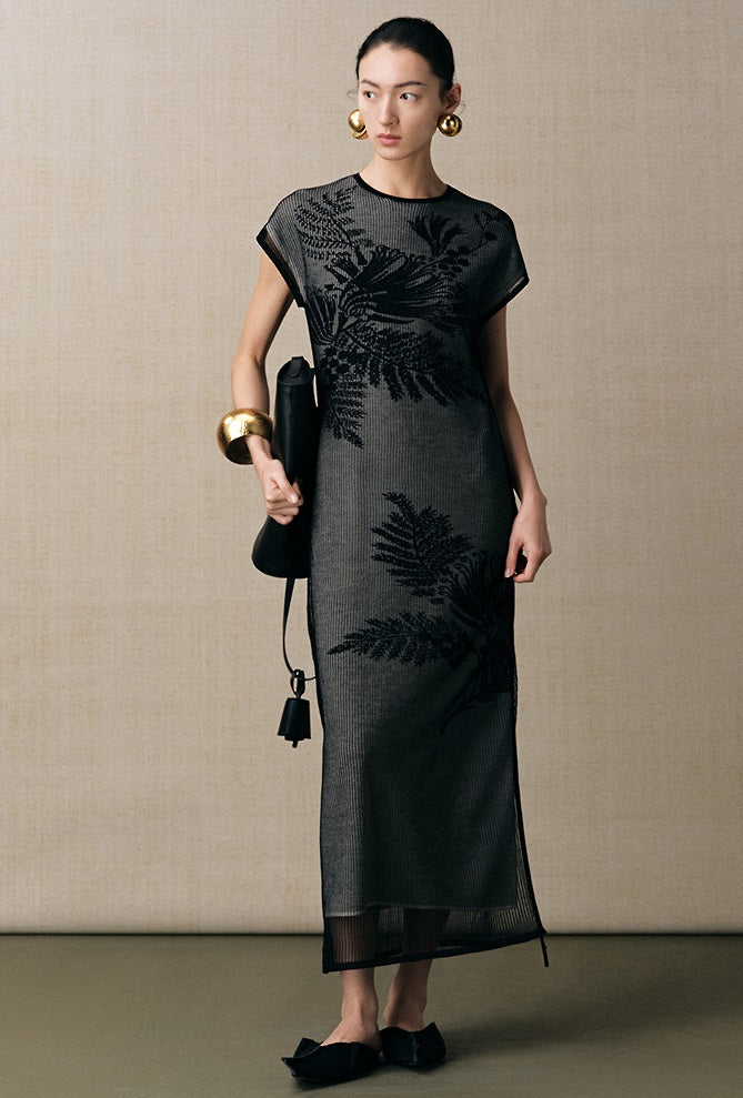ZHUCHONGYUN Jacquard Chinese crewneck dress-OAR.
