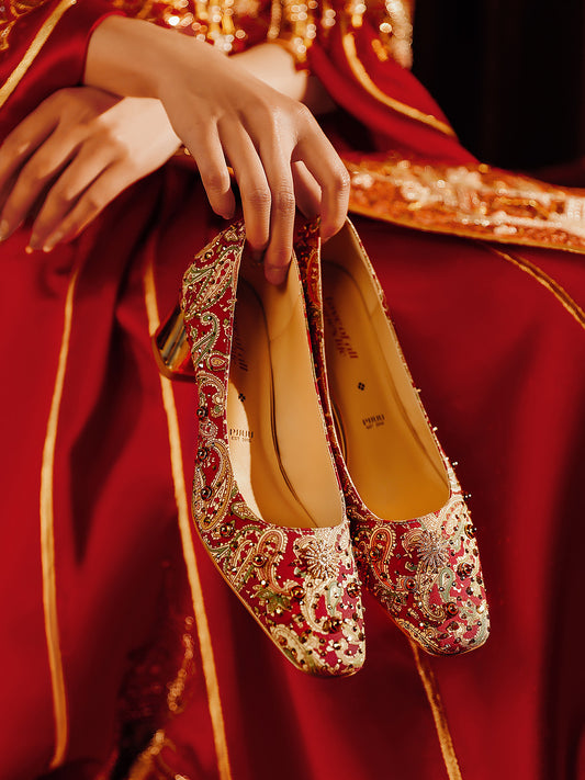 pjjuu new chinese xiuhe red wedding shoes  - CUTE
