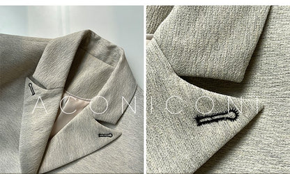 Aconiconi High End Long Sleeve Double Breasted Tuxedo French Retro Jacket Blazer- History