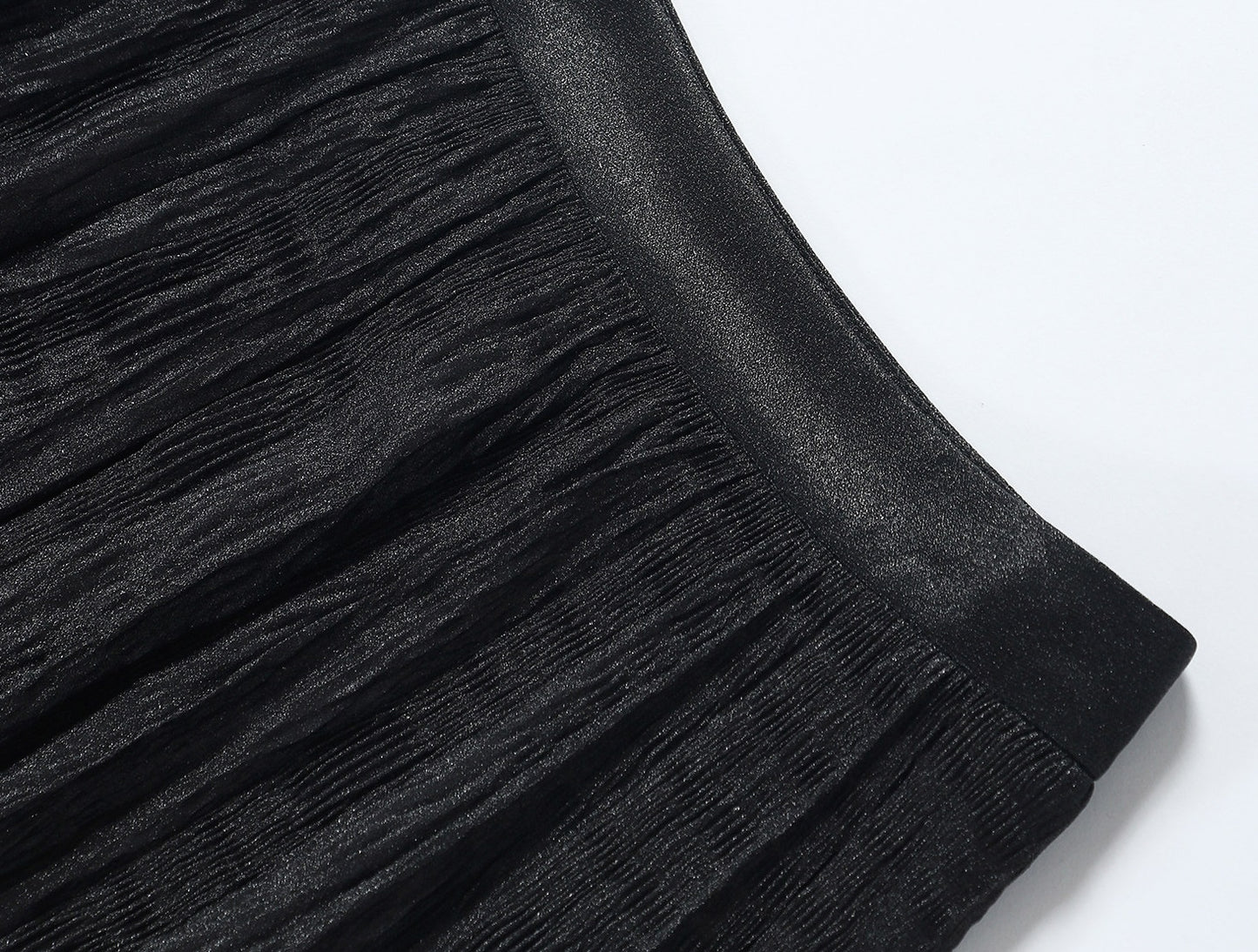 WANGXO |High-Waisted Umbrella Hem Romantic Skirt with Luxe Shimmer-LINA
