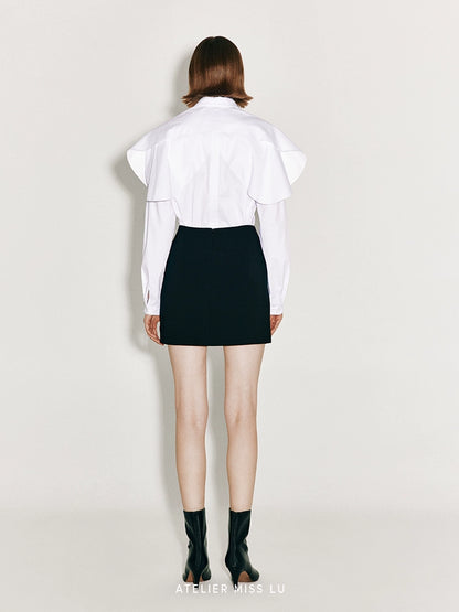 AtelierMissLu Fall/Winter Orchid Shape Piece Design Short Skirt - ENDELLION.