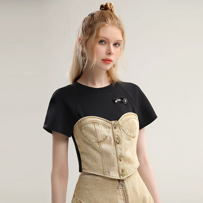 CHECOCRE Hakama Casual T-shirt Suit Top - MARCUS