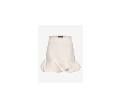 ATELIER MISS LU Fall/Winter Hem Cloud Surround Splicing Style Short Skirt - RIVER.