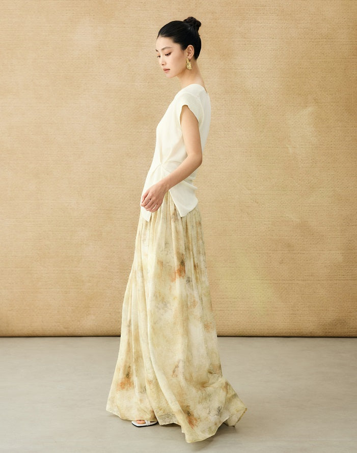 HECO Chinese Versatile Beveled Side Buckle V-Neck Knit Top - BREA.