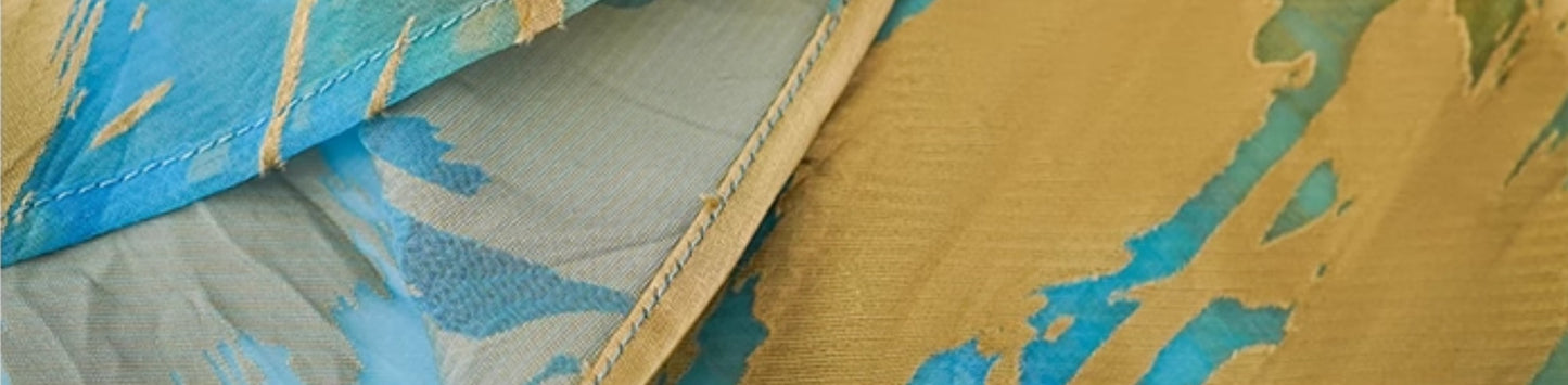 HECO Chinese style devored flower suspender dress - SKY.