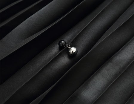 COMME MOI Lv Yan designer women's beaded triacetate commuter skirt - WILLOW.