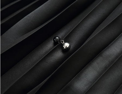 COMME MOI Lv Yan designer women's beaded triacetate commuter skirt - WILLOW.