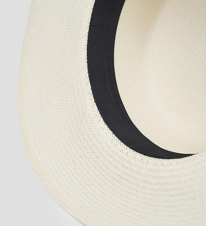 COMME MOI Lv Yan Designer Summer Women's Green Flower Fabric Ribbon Straw Hat - CLAIRE.