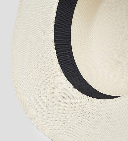 COMME MOI Lv Yan Designer Summer Women's Green Flower Fabric Ribbon Straw Hat - CLAIRE.