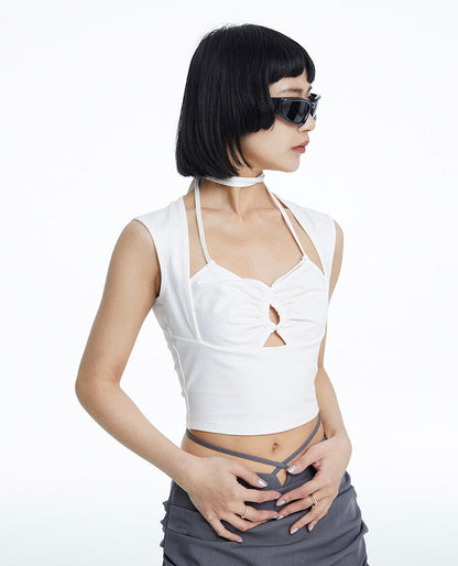 TINY IN cut-out drawstring short women's top-FANTA