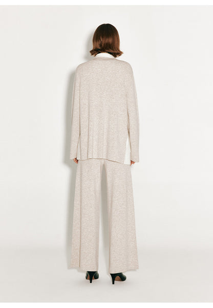 ATELIER MISS LU Fall/Winter Contrast Cashmere and Wool Blend Vest - CHERRY