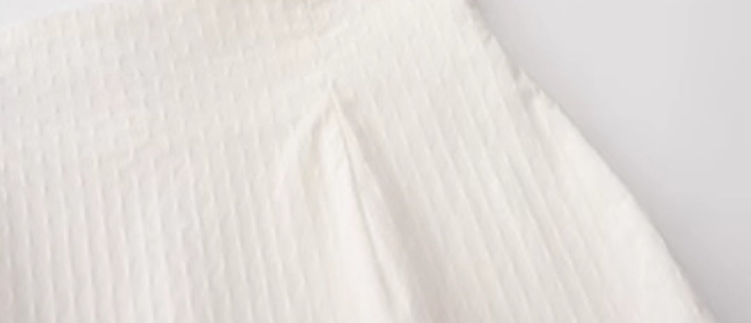 Le Palais Vintage French Girly Pure White Puff Sleeve Short Top and Ruffled Skirt-ASDA.