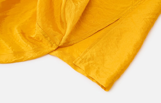 ZHUCHONGYUN yellow pleated loose-fitting blouse -AMBER.