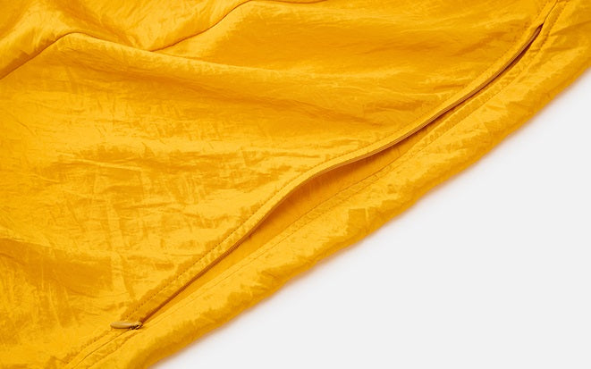 ZHUCHONGYUN yellow pleated loose-fitting blouse -AMBER.