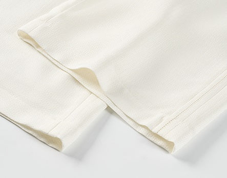 COMME MOI Lu Yan designer's new women's off-white silk texture straight-leg pants - AUTUMN.