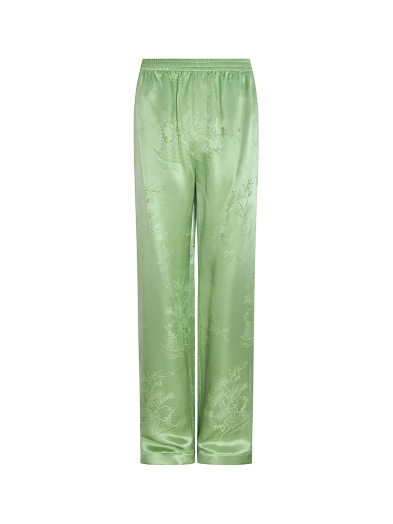 M essential Mackay designer iris jacquard orchid collage coat Pant set - kyle.