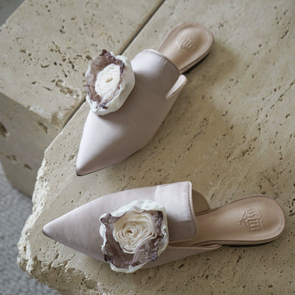 B-FEI French niche pointed toe flower decoration mules-HYUNG.
