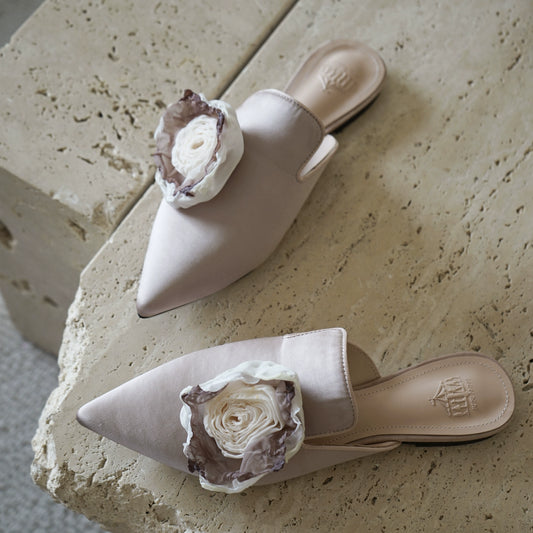 B-FEI French niche pointed toe flower decoration mules-HYUNG.