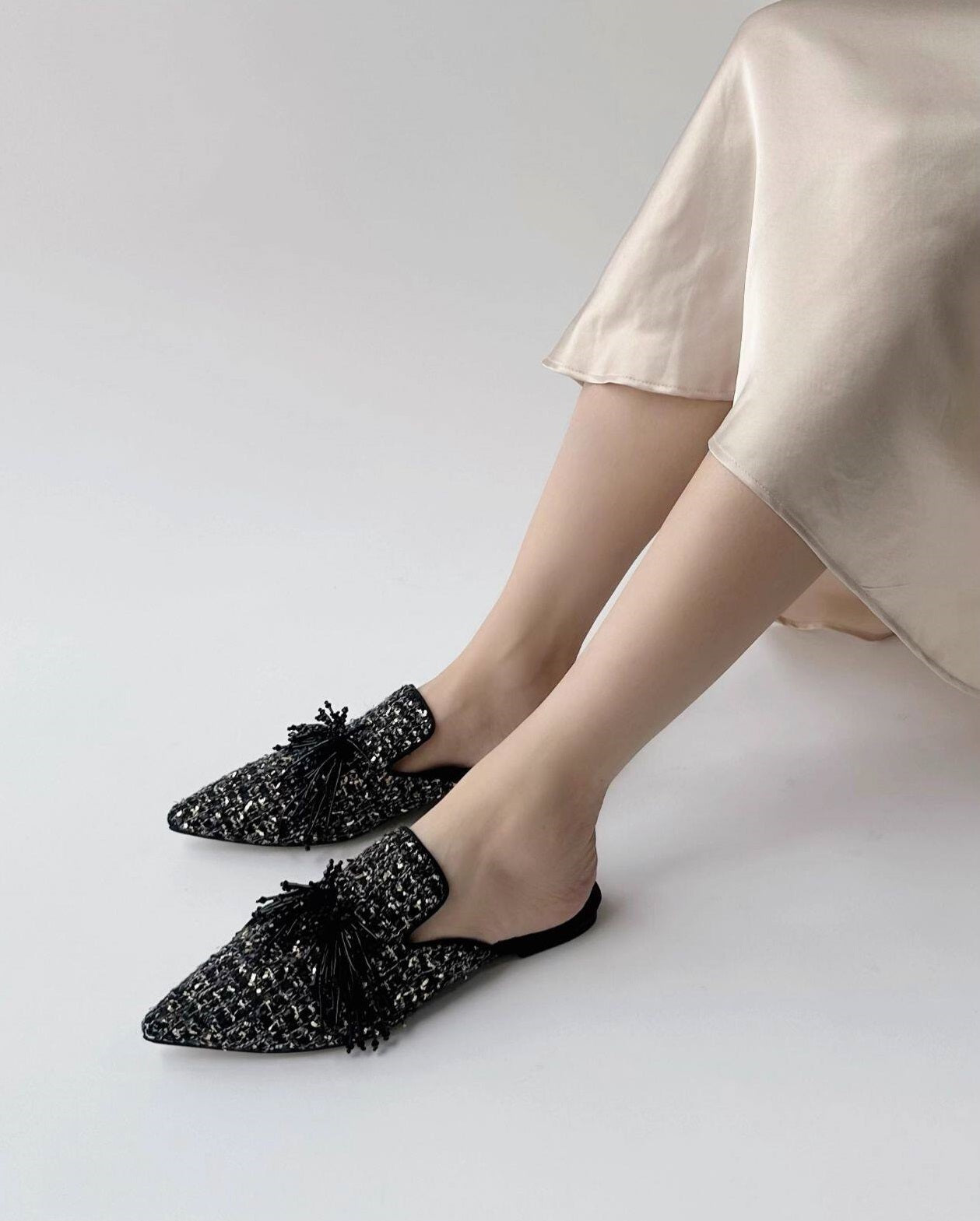 B-FEI hand-knitted pointed semi-toe shoes-AMY.