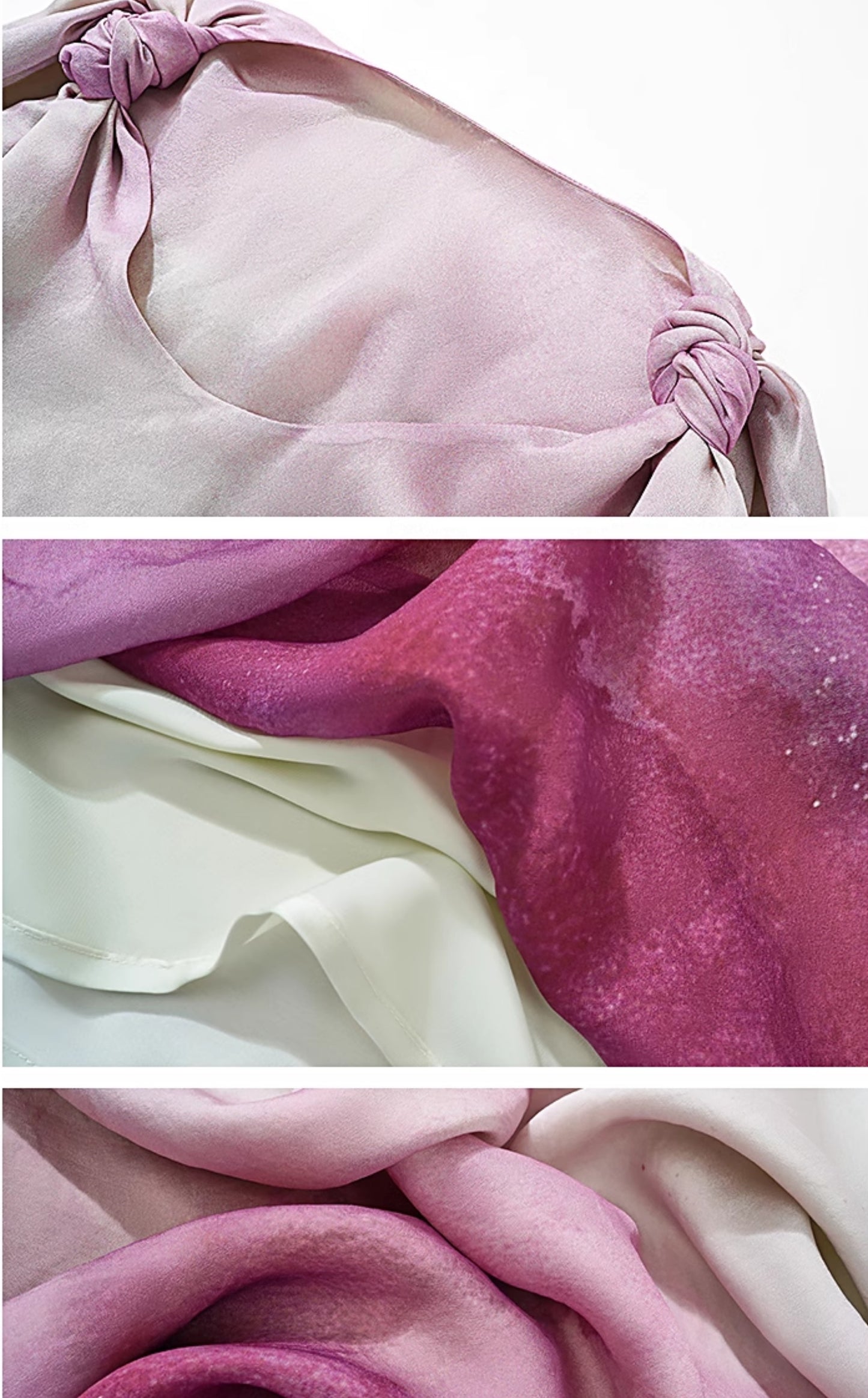 HECO Ink Dye Twisted Chiffon Slip Midi Sleeveless Dress Women - CARRY.