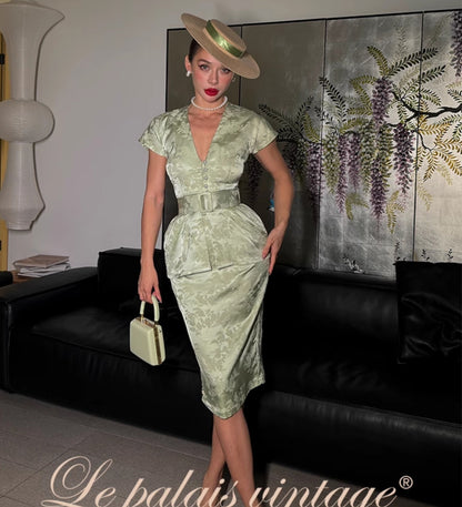 Le palais vintage jacquard satin waist- TEE.