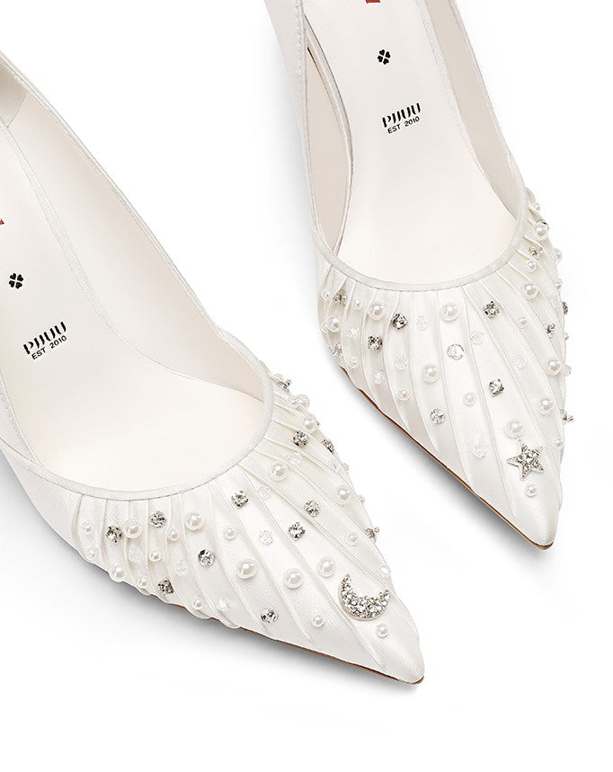 PJJUU satin dress high heels - QUINK.