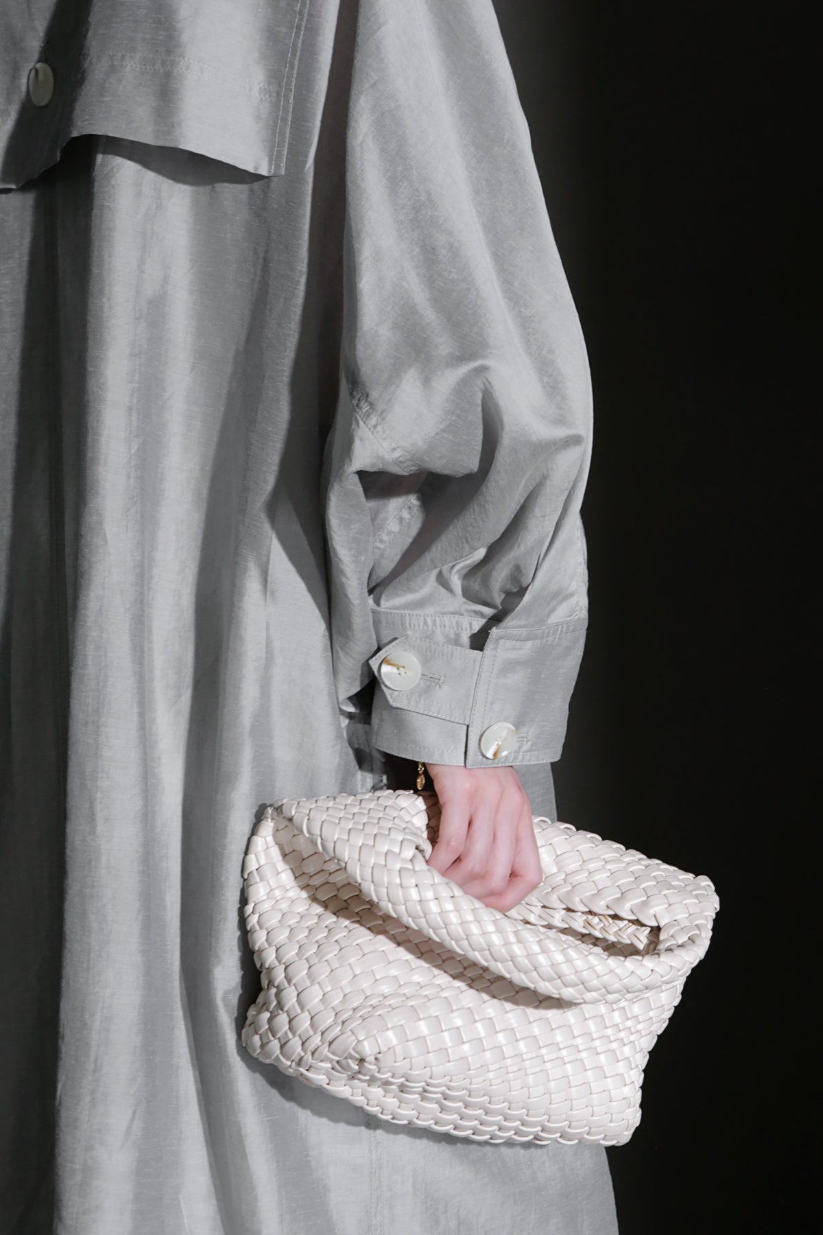 PIAOIN Light Luxury Silk Luster Tencel Linen Trench Coat Jacket -JOSEPHINE