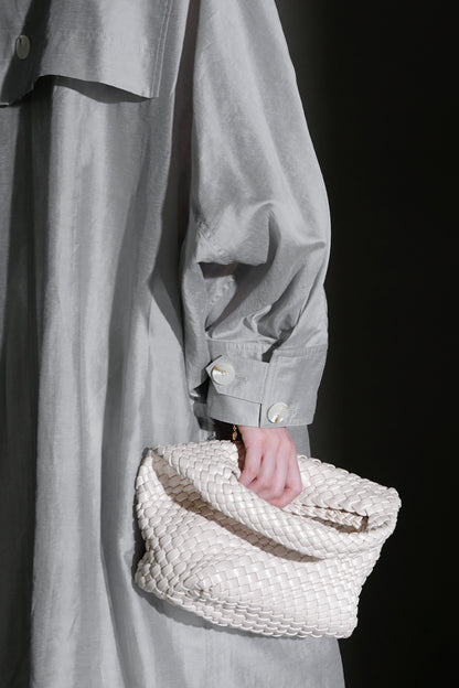 PIAOIN Light Luxury Silk Luster Tencel Linen Trench Coat Jacket -JOSEPHINE