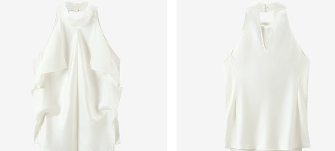 COMME MOI Lv Yan Designer Summer Women's Small Stand Collar Floater Top - ALTER.