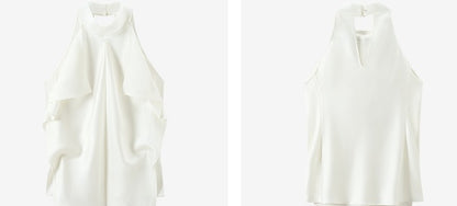 COMME MOI Lv Yan Designer Summer Women's Small Stand Collar Floater Top - ALTER.