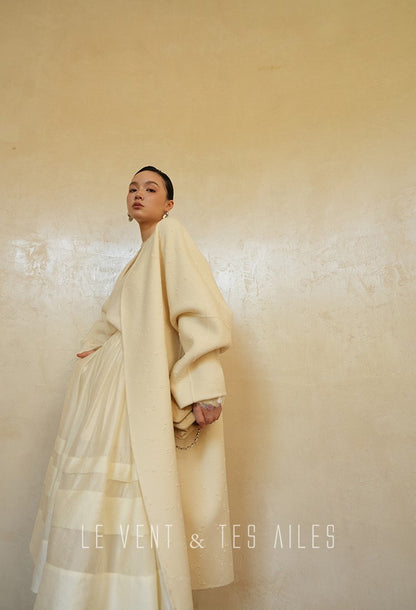 LE VENT&TES AILES French romantic luxury full midi summer skirt -RINA